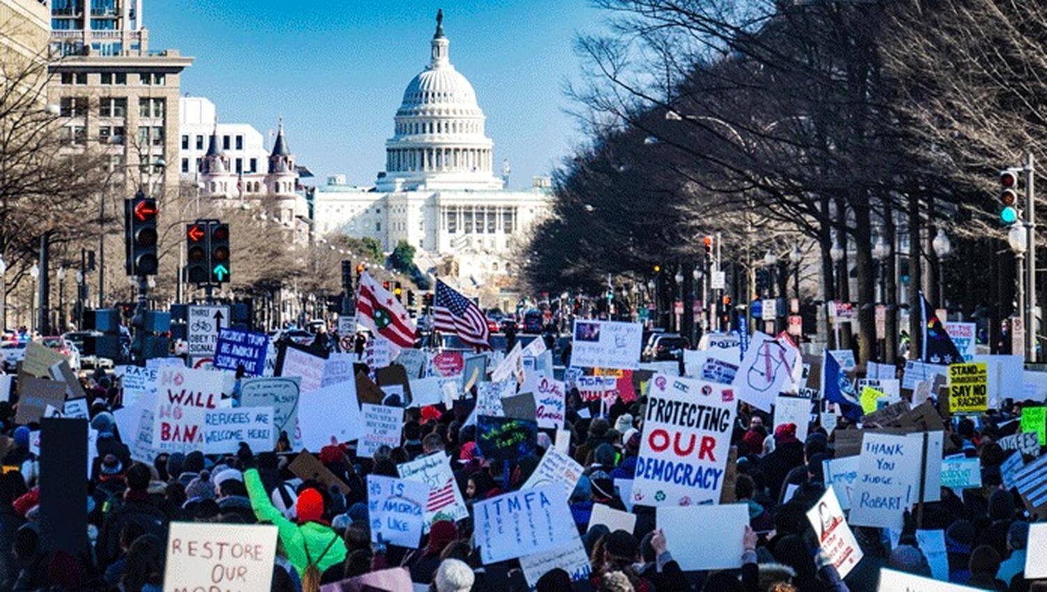 Protesters gather at the U.S. Capitol