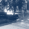 decrative photo showing Coble Hall sign in front of building